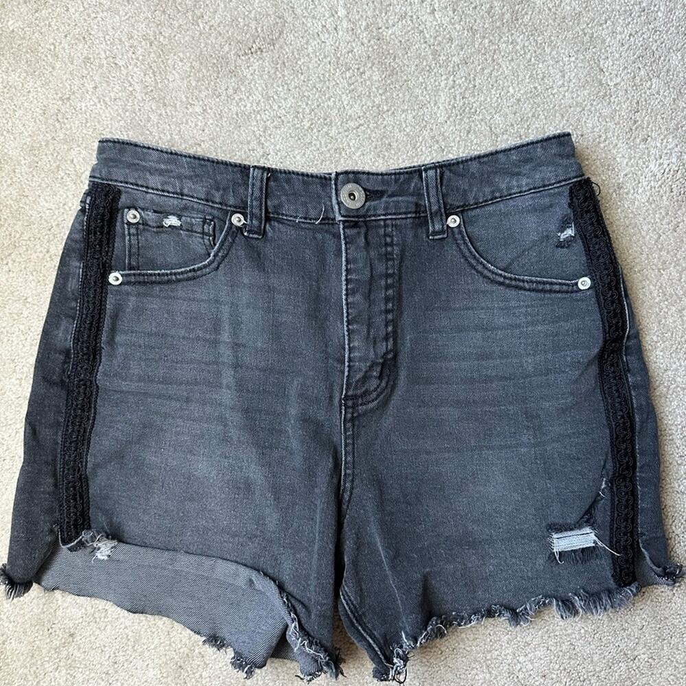 INC black distressed denim shorts size 6 - Picture 7 of 7